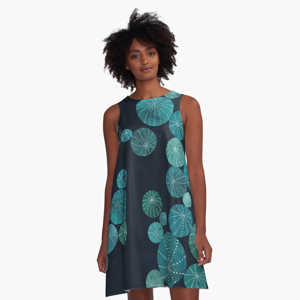Turquoise cactus field A-Line Dress
