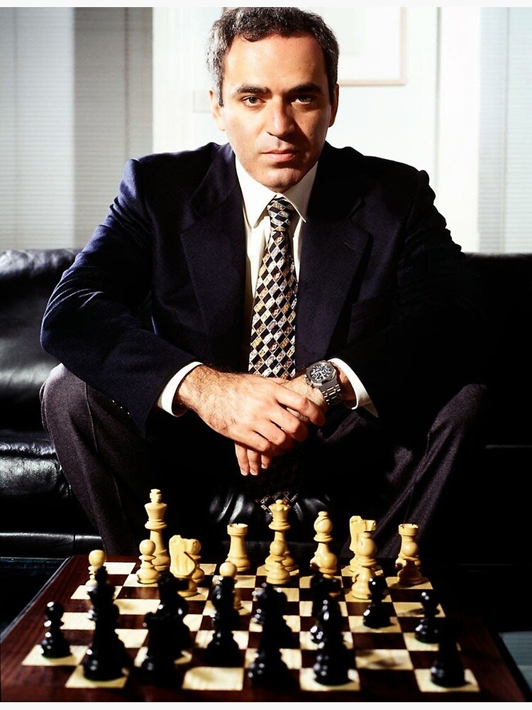 Chess Medicinee Garry Kasparov Motivational Chess Poster Frame 12inch x  8inch (31cms x 20cms), Top Acrylic Glass & Wooden Framed, Multicolour, Landscape