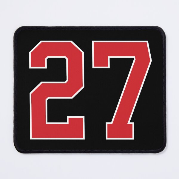Item preview, Sports Number 27, red black color lucky sport twenty seven designed and sold by ArtIsParty.