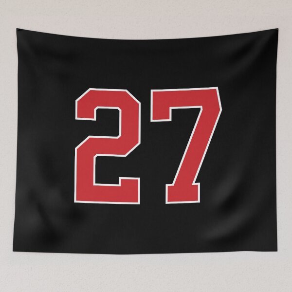 Item preview, Sports Number 27, red black color lucky sport twenty seven designed and sold by ArtIsParty.