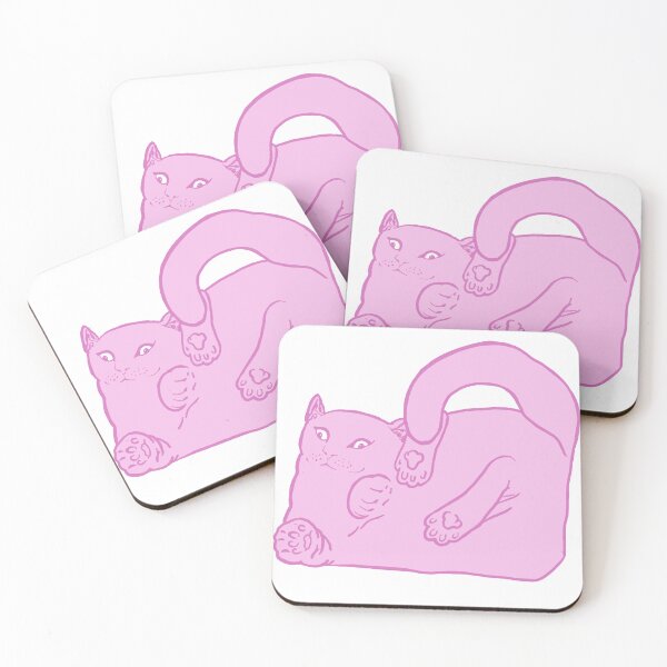 Item preview, Cute chubby chonky cat design - fat kitty pink colour palette no.2 designed and sold by Balsamista-art.