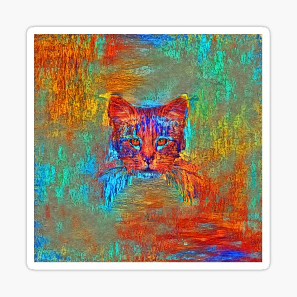 Ninja cat hiding in Modern #Art Sticker