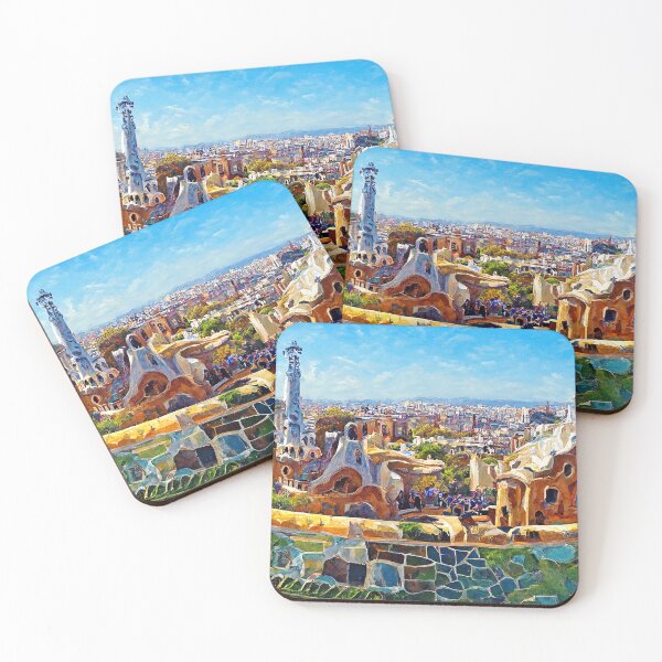 Aperçu de l'œuvre Barcelone, Panorama du Parc Guell créée et vendue par AM FineArtPrints.