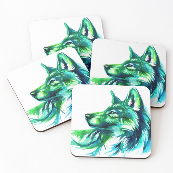Item preview, watercolor wolf designed and sold by KYUBE.