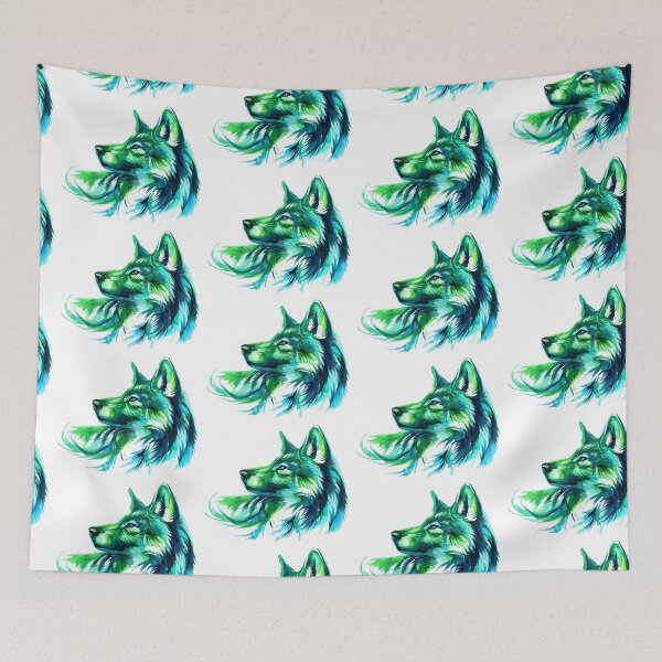 Item preview, watercolor wolf designed and sold by KYUBE.