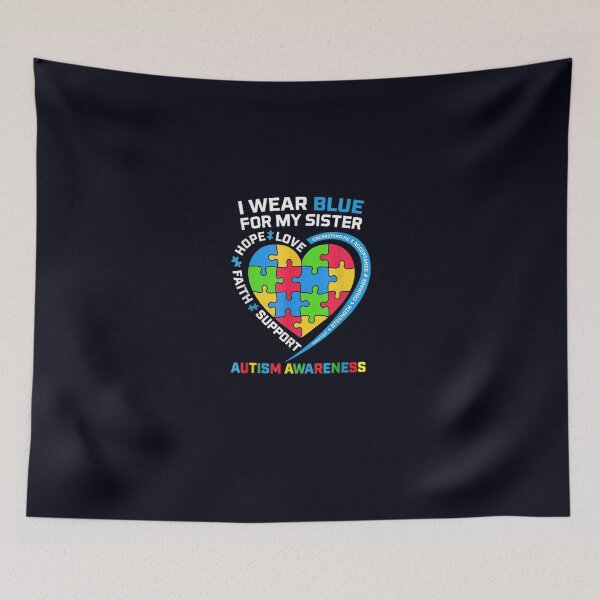 Item preview, I Wear Blue For My Sister Autism Awareness Boys Girls designed and sold by DeannaMarks.