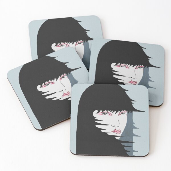 Item preview, Japanese Art Deco girl Head Blue designed and sold by HailRudd.
