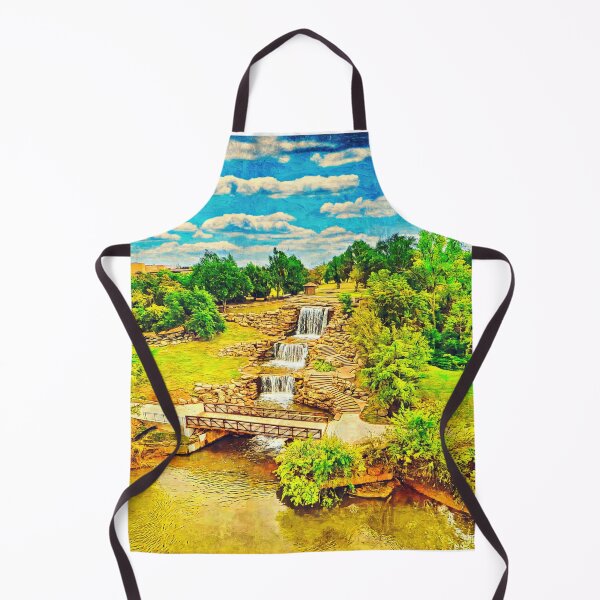 Item preview, Wichita artificial waterfall in Wichita Falls, Texas - digital painting designed and sold by NickoPrints.