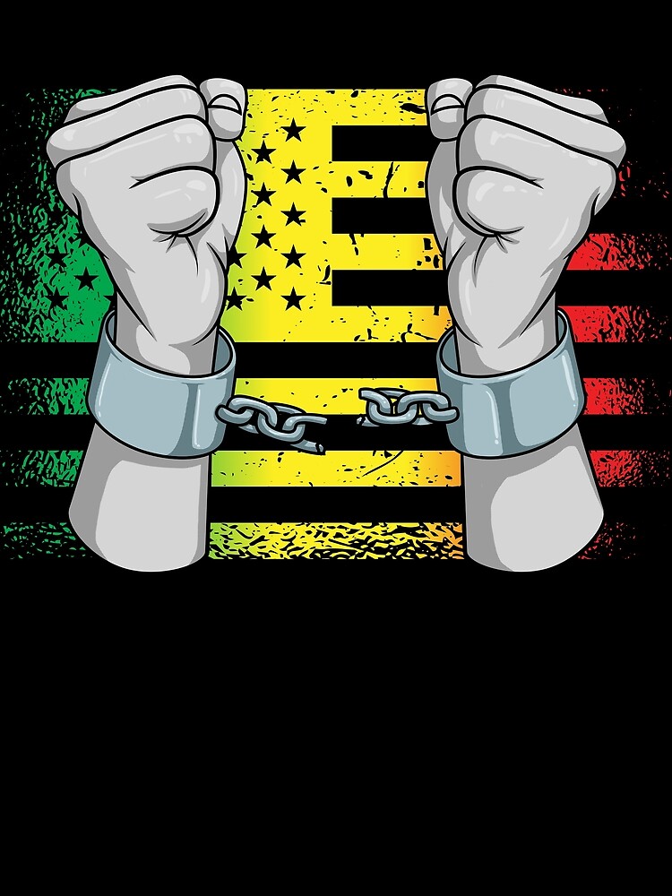 Thumbnail 3 von 3, Tuch, Breaking Chains American Flag Black Freedom Juneteenth Gear designt und verkauft von DynamicDesign.