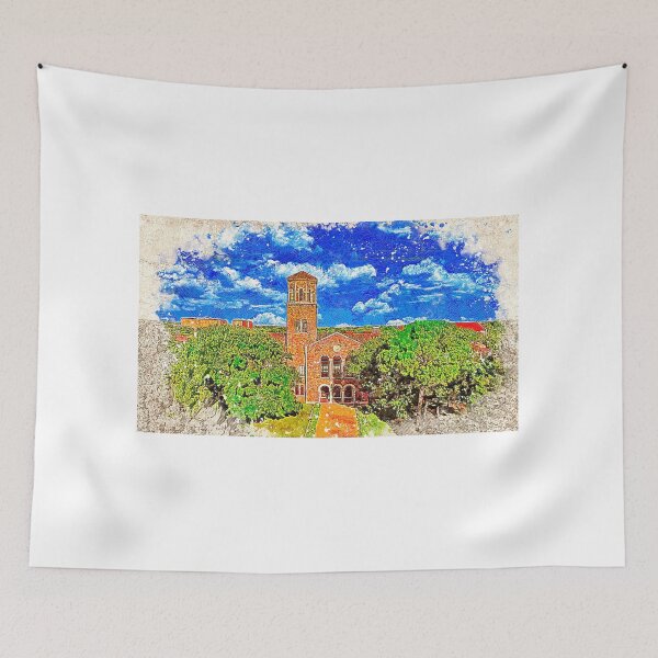 Item preview, Hardin Administration Building at Midwestern State University in Wichita Falls - colored drawing designed and sold by NickoPrints.