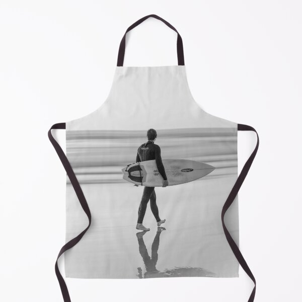 Item preview, A surfer with his surfboard - beach ocean waves - black and white minimalism fine art designed and sold by Bob-Moon-Art.