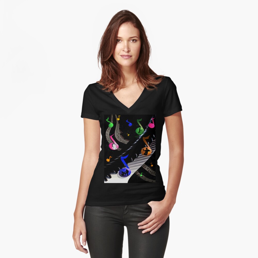 Item preview, Fitted V-Neck T-Shirt designed and sold by MaluC.