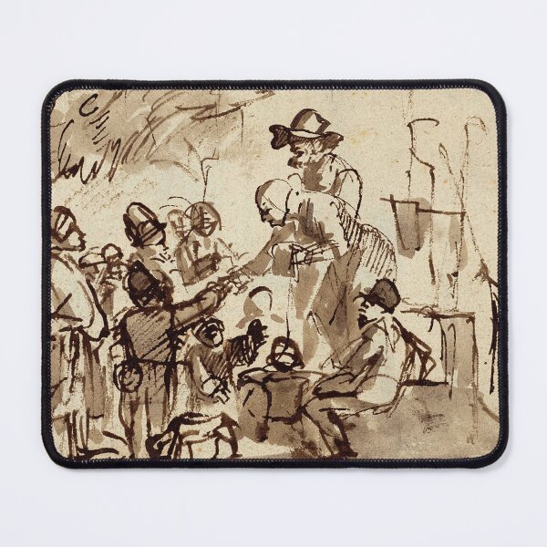 Item preview, Elderly Couple Distributing Goods to Children in Open Air - Carel Fabritius (1645) designed and sold by Geraldo Garcia.