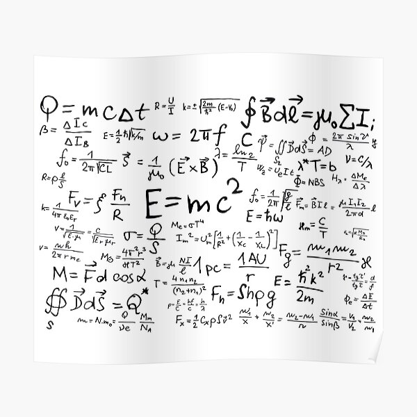 "Fundamental Physics Equations" Poster for Sale by NotUrAverageART
