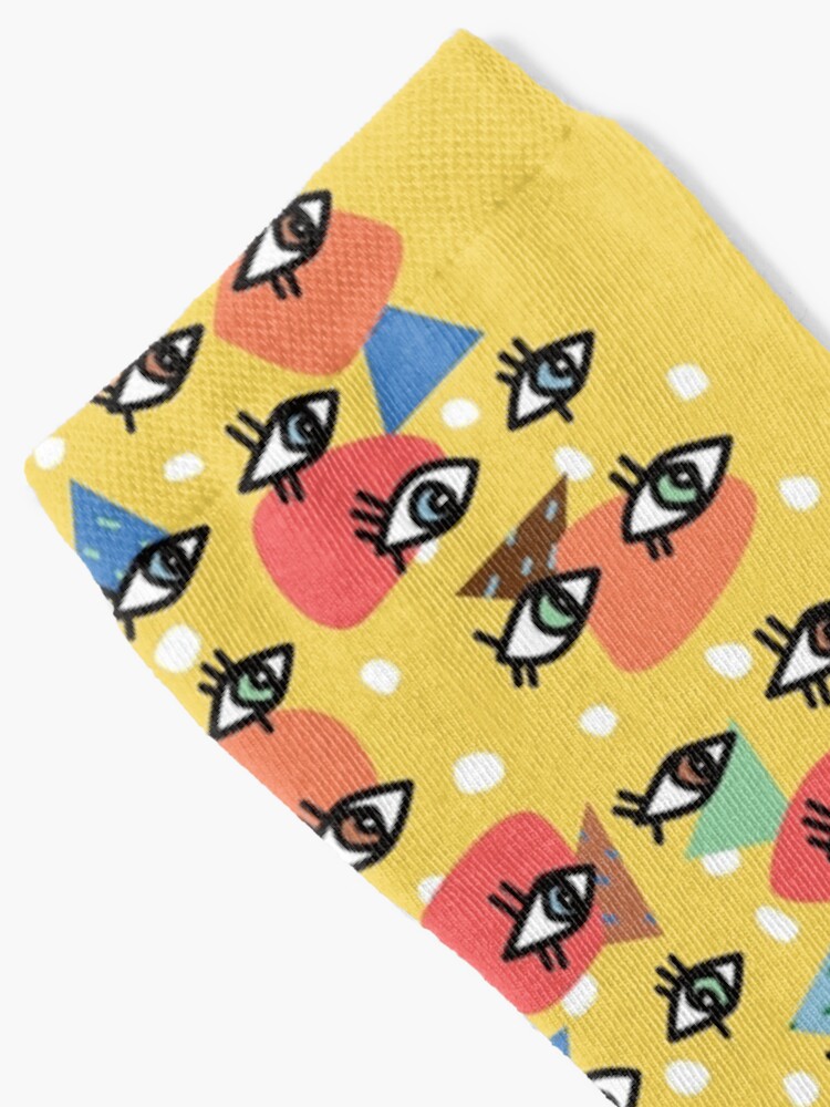 Alternate view of Good Luck Greek Eyes Pattern Socks