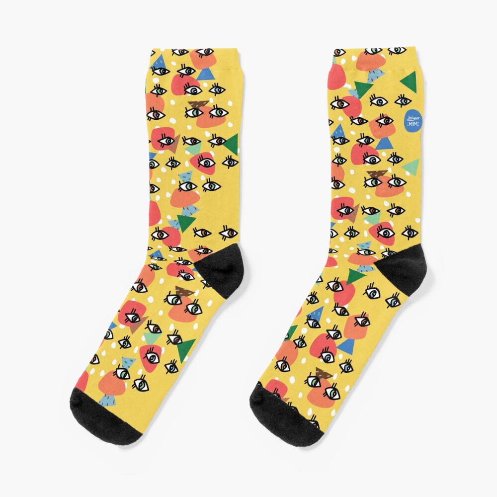 Good Luck Greek Eyes Pattern Socks
