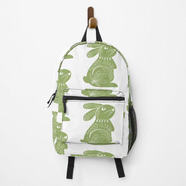 Artikelvorschau,  Salbeigrüner Pastell-Osterhase mit Blumen-hellem Boden-Design entworfen und verkauft von EarthArtDesigns.