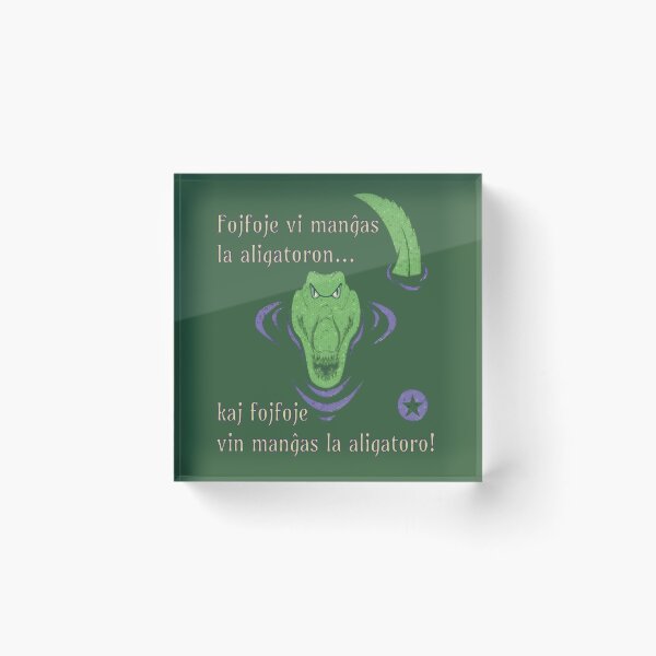 Item preview, Fojfoje vi manĝas la aligatoron... (flava kaj purpuro) designed and sold by Zebastjan Johanzen.