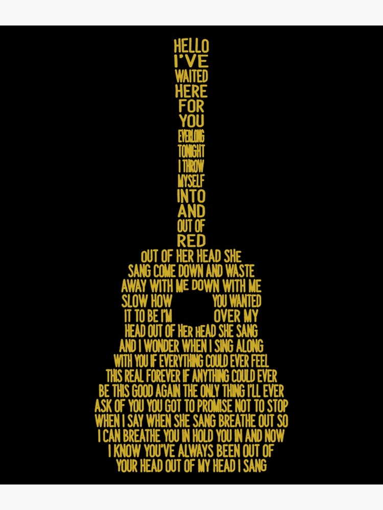 Foo Fighters My Hero Black Guitar Song Lyric Print