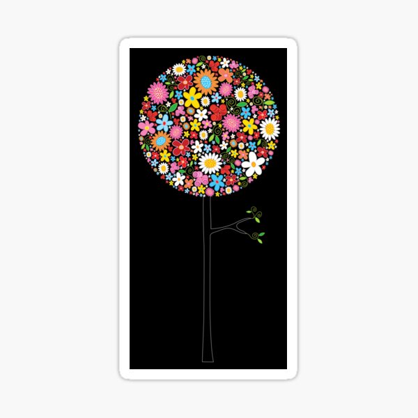 Item preview, Whimsical Colorful Spring Flowers Pop Tree II © fatfatin designed and sold by fatfatin.