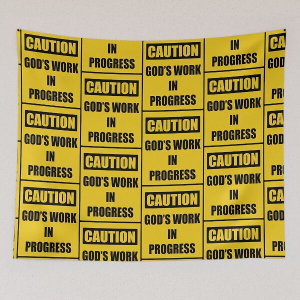 Item preview, CAUTION God's Work in Progress - Road Sign Christian design designed and sold by LordAudes.