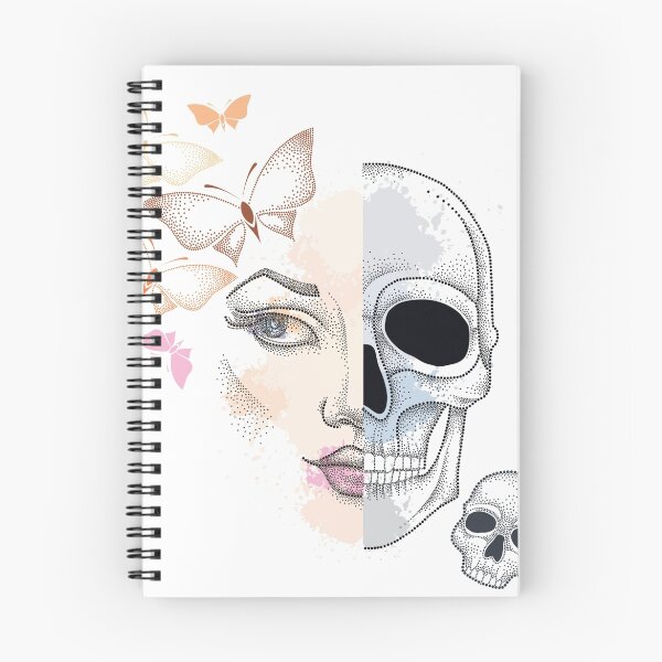 Item preview, Dotwork woman face and skull.  designed and sold by Bokasana.