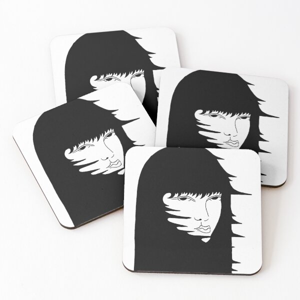 Item preview, Japanese Art Deco girl Head Black and white  designed and sold by HailRudd.