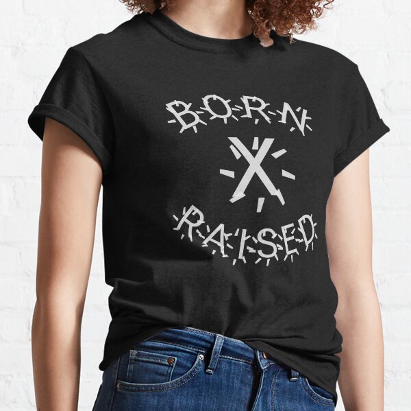 Men's Born x Raised Black Los Angeles Rams Chrome Rocker T-Shirt