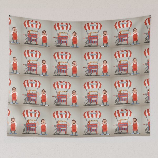 Item preview, Street Food Concept with Hot Dog Cart and Seller designed and sold by ivector.