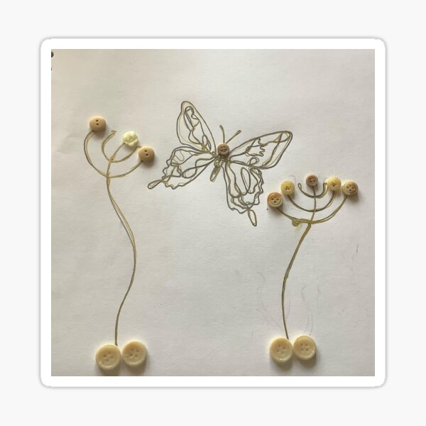 Button butterfly Sticker