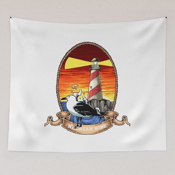 Item preview, My dream house lighthouse on a cliff with a gull designed and sold by ReneMM.