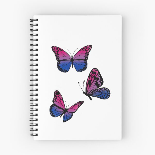 Aperçu de l'œuvre Drapeau Bisexuel Papillons créée et vendue par Mindful Sketchpad.