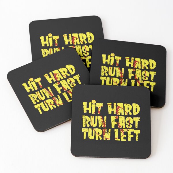 Item preview, Hit Hard Run Fast Turn Left Fastpitch Softball designed and sold by 99Fastpitch.