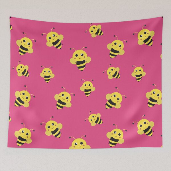 Item preview, Cute bee pattern pink designed and sold by PoppyPattern.