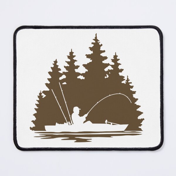 Item preview, Kayak Fishing Scene with Brown Silhouette designed and sold by Sam Morrison.
