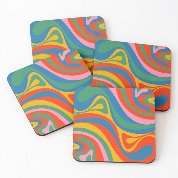 Item preview, New Groove Retro Swirl Colourful Rainbow Abstract Pattern  designed and sold by kierkegaard.
