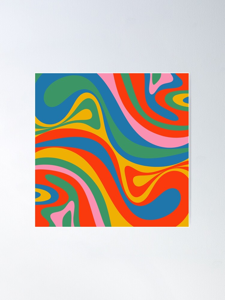アート・デザイン・音楽 the new color photography New Groove Retro Swirl Colourful Rainbow Abstract Pattern