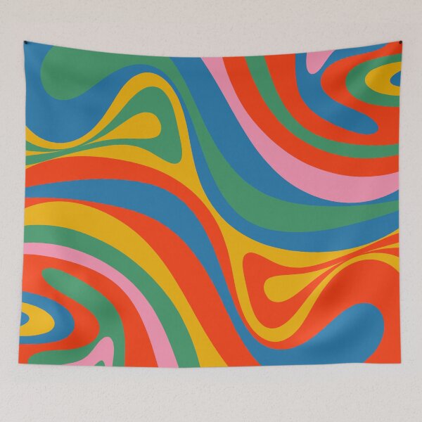 Item preview, New Groove Retro Swirl Colourful Rainbow Abstract Pattern  designed and sold by kierkegaard.