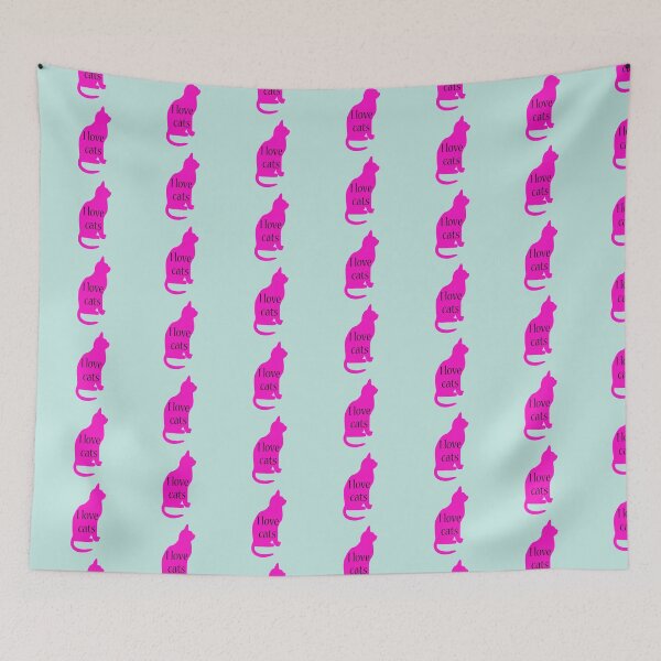Item preview, I love cats ~ pink designed and sold by moonlovedesigns.