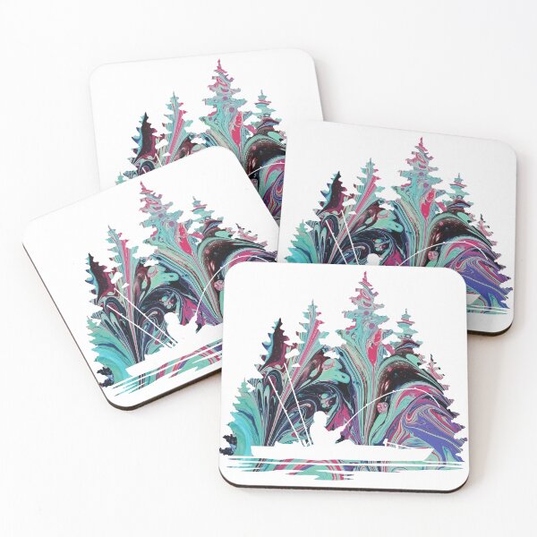 Item preview, Kayak Fisherman Lake Scene With Marbled Background designed and sold by Sam Morrison.