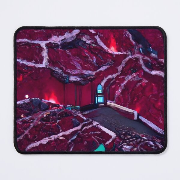 Item preview, Dark Red Bends / New Parallax (Magma Room) Igneous Rock Walls + [With Neon Teal Victorian Trim] designed and sold by DLYANofficial.