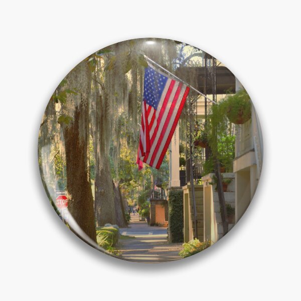 Item preview, American Flag Flying In Savannah Georgia designed and sold by LisaWootenPhoto.