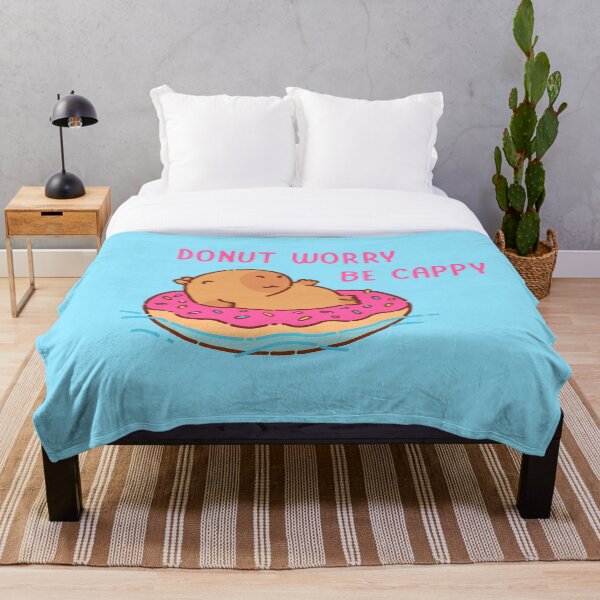 Item preview, Capybara floating in a donut floater, donut worry be cappy designed and sold by manydoodles.