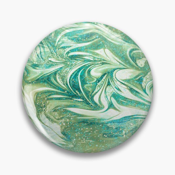 Item preview, Green and Teal Glitter Swirl Abstract designed and sold by nimreninmu.