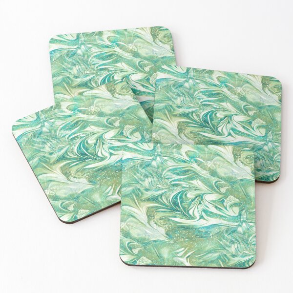 Item preview, Green and Teal Glitter Swirl Abstract designed and sold by nimreninmu.