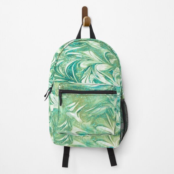 Item preview, Green and Teal Glitter Swirl Abstract designed and sold by nimreninmu.