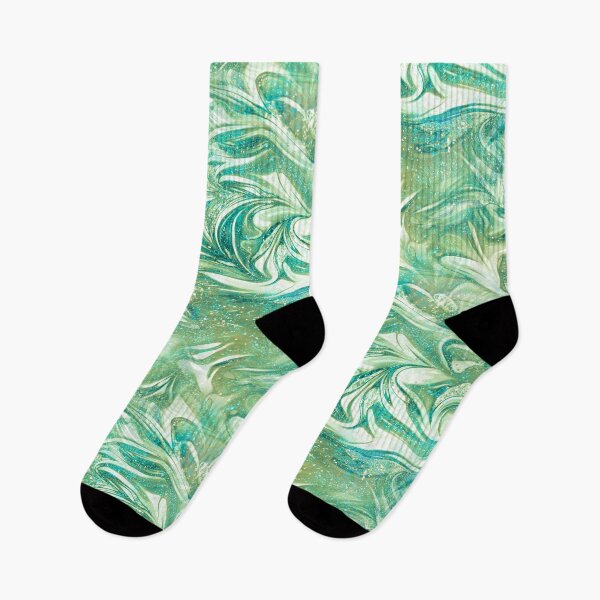 Item preview, Green and Teal Glitter Swirl Abstract designed and sold by nimreninmu.