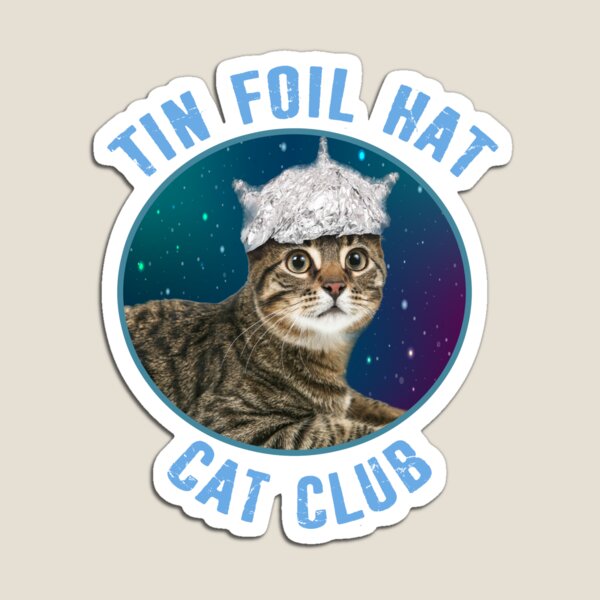 Item preview, Tin Foil Hat Cat Club Conspiracy Theory Kitty Space Funny designed and sold by funnytshirtemp.