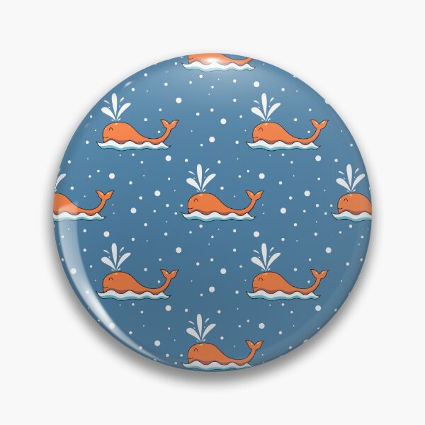 Item preview, Cute Cartoon Orange Whales Ocean Pattern designed and sold by mrhighsky.
