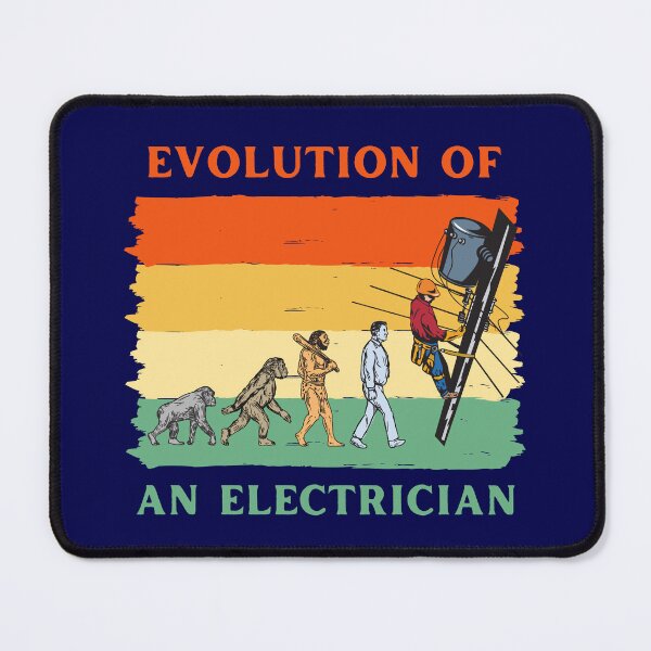 Item preview, Evolution of Electrician, Lineman | Electrician Gift, Funny Art for Electrical Workers designed and sold by EngineersArt.